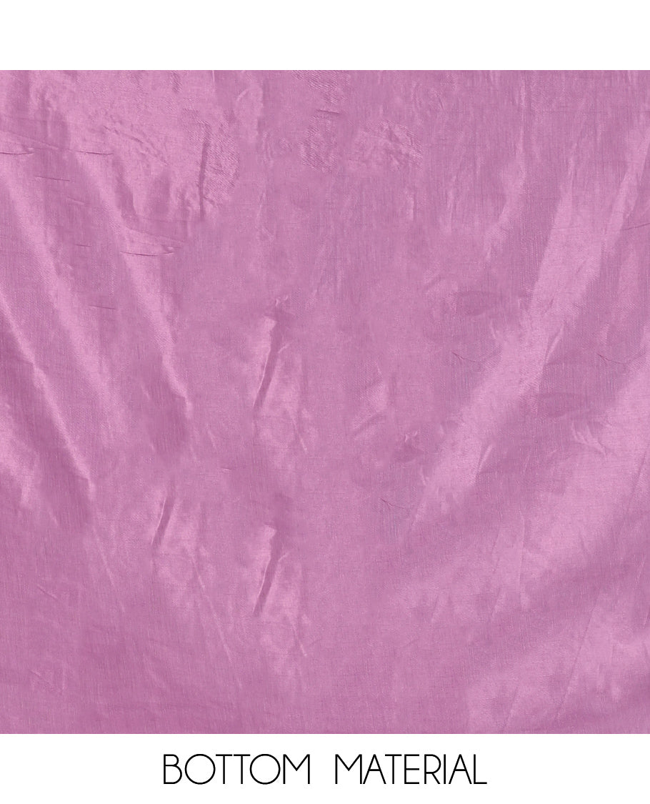 Lavender Semi-Silk Material Churidar Features a Floral Embroidered Top, a Matching Bottom, Embroidered Dupatta