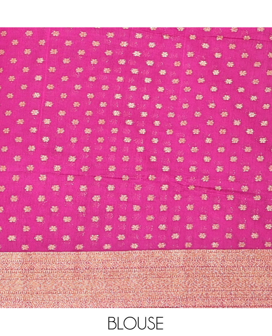 Magenta Fancy Crepe Saree
