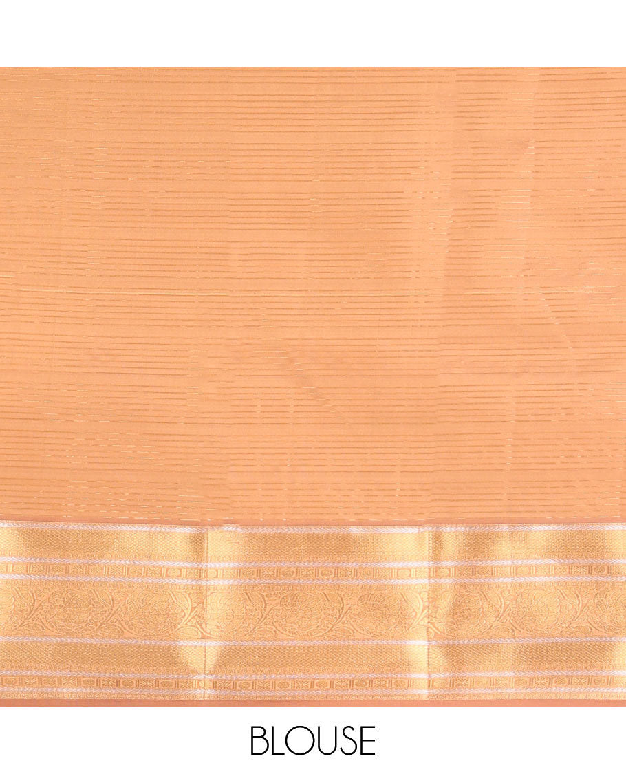 Purple striped vasundhara elite silk saree with contrast zari design border & intricate zari design pallu