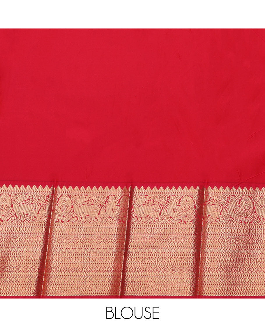Lavender Budget Silk Saree, Subtly Woven with Zari Buttas, Complemented by a Contrast Traditional Zari Border, Grand Pallu, and a Contrast Blouse