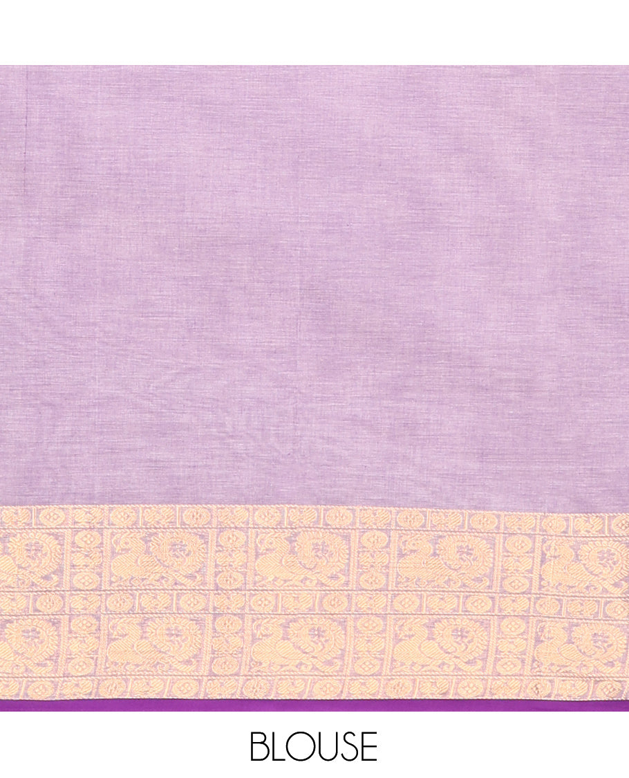 Pale Violet Plain Chettinad Cotton Saree
