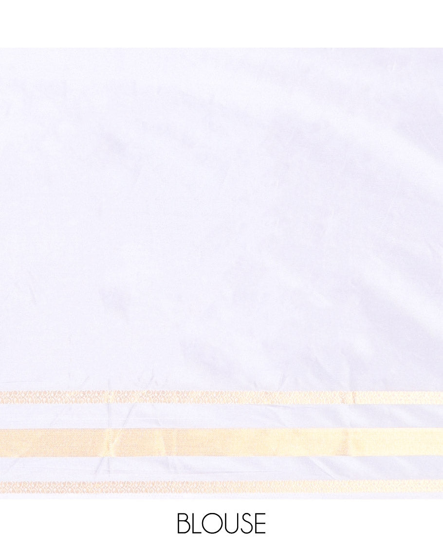 Navy Semi-Mysore Silk Saree