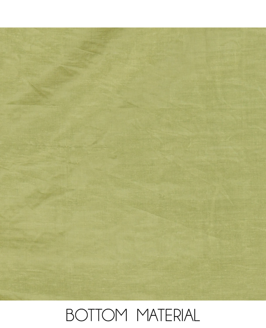 Leaf Green Kota Chex Material Chudiddar, Floral Vine Embroidered Top, Santoon Bottom, Embroidered Dupatta