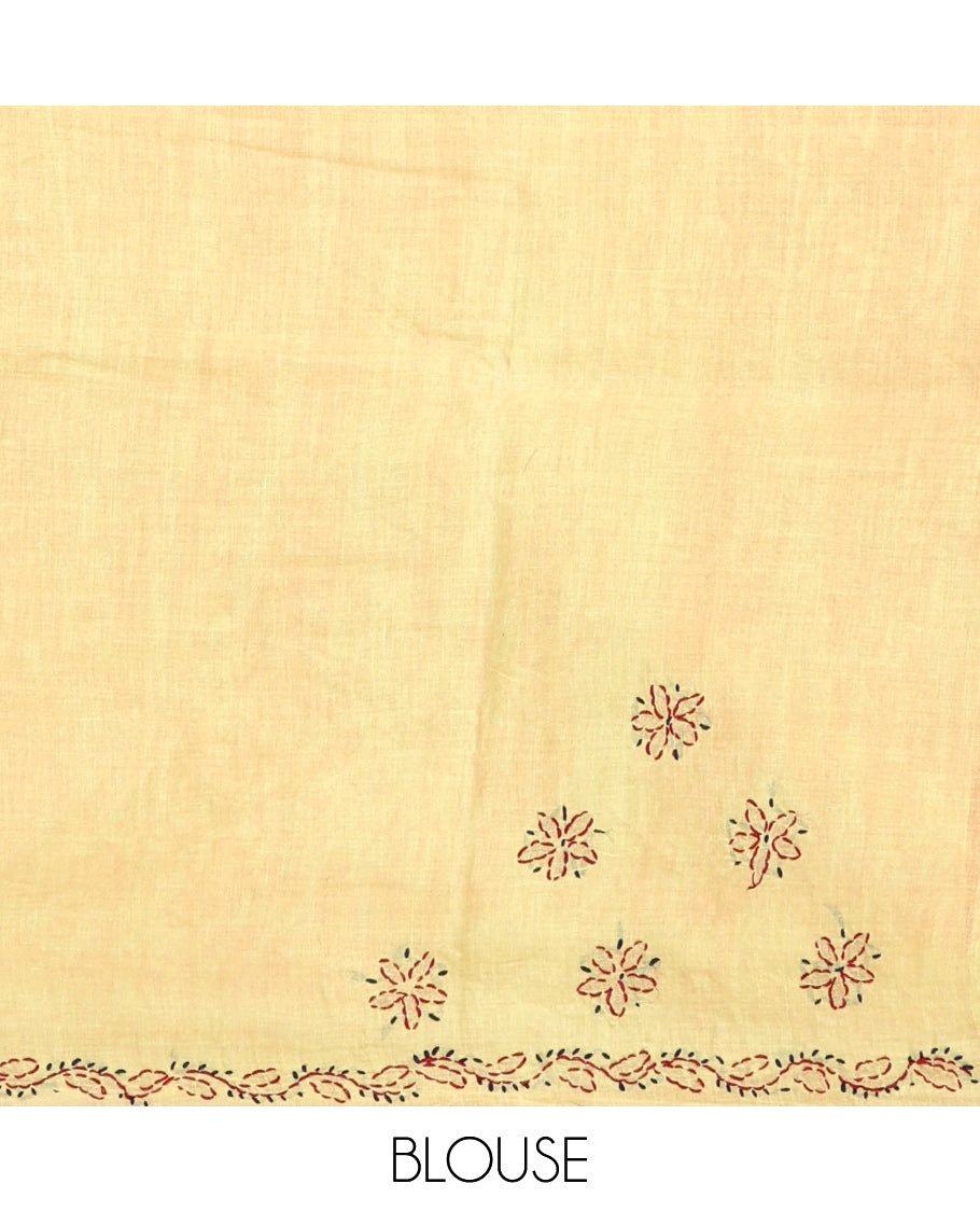 Red Lucknowi Chikankari Saree
