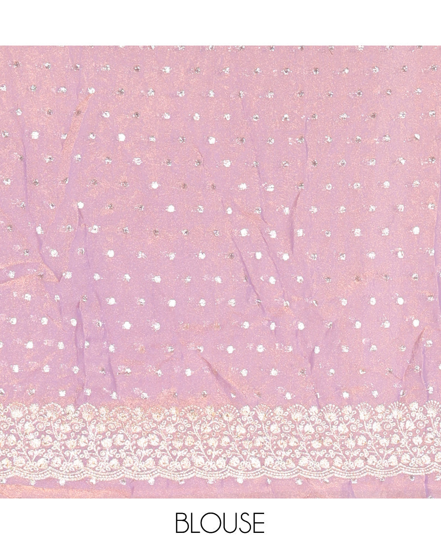 Lavender Moss Organza Half-Saree