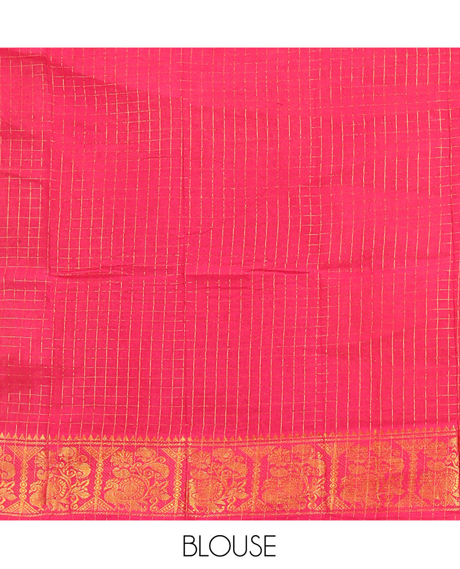 Navy Blue Sungudi Cotton Half-Saree