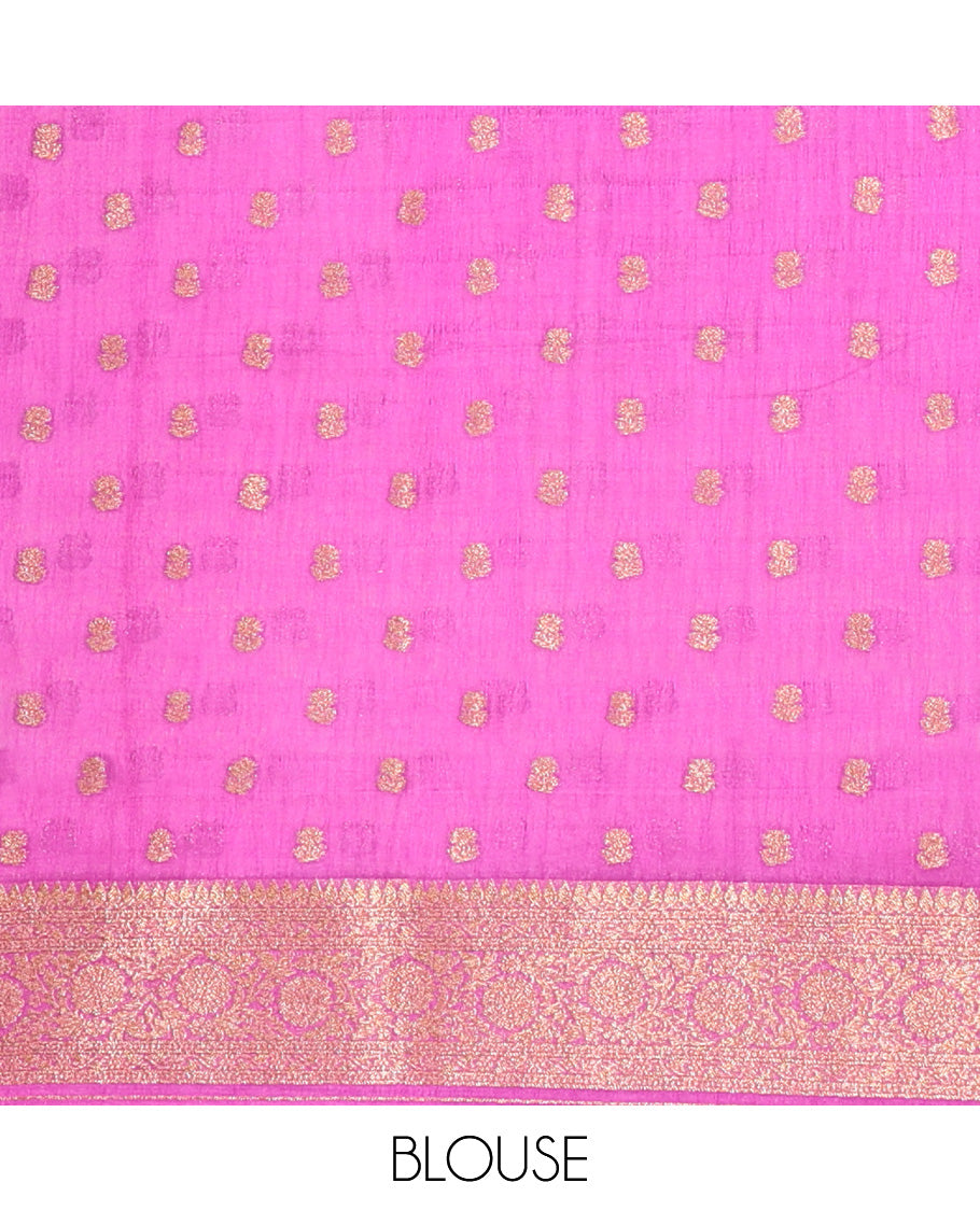 Rani Pink Fancy Crepe Saree