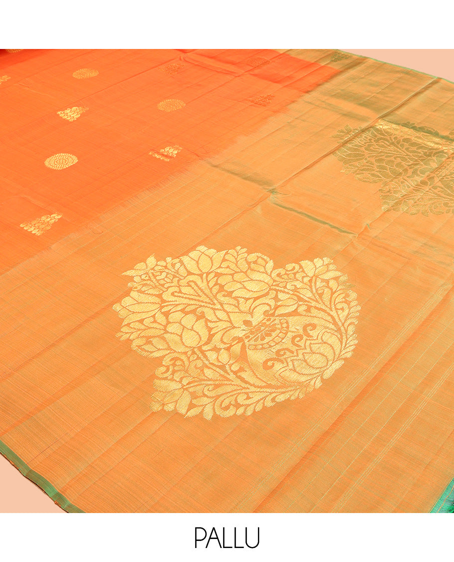 Orange Kanchipuram Silk Saree