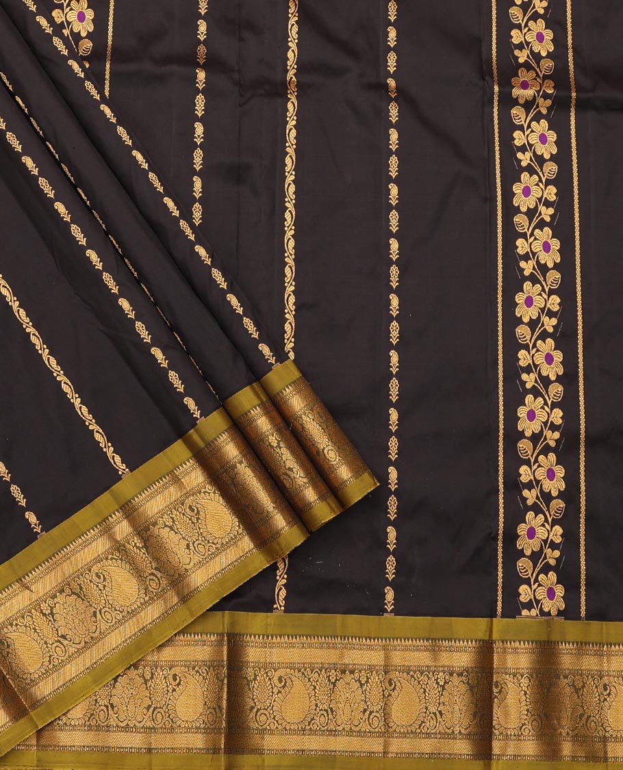 Black Pure-Silk Half-Saree