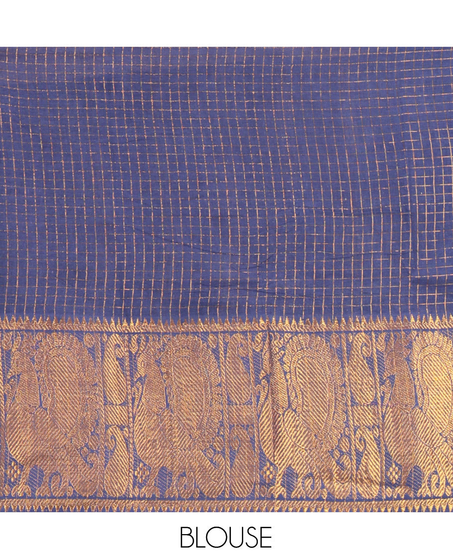 Navy Blue Sungudi Cotton Half-Saree