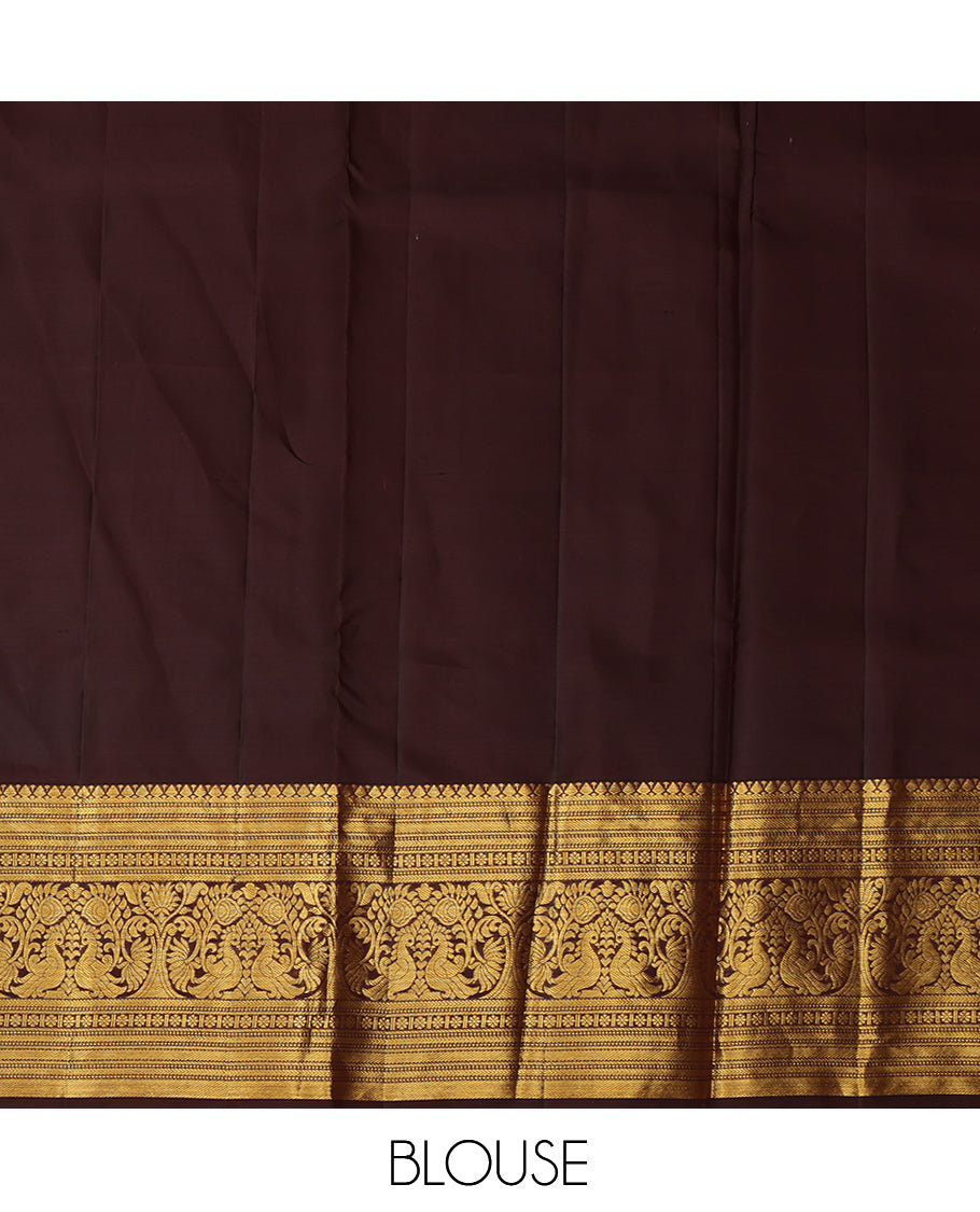 Yellow Pure Silk Navarathna Pavadai Material Set