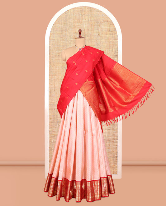 Pink Pure Silk Half-Saree