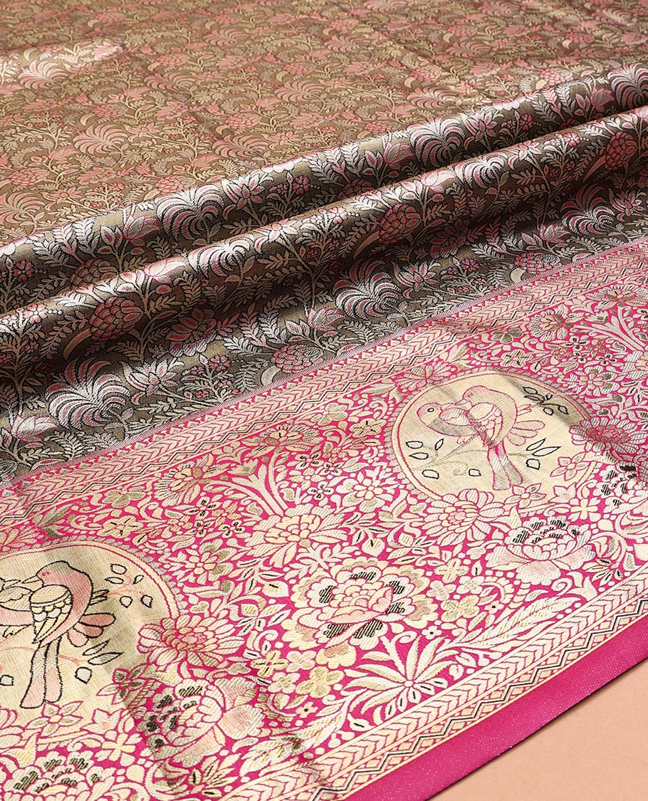 Pink Art Silk Half-Saree