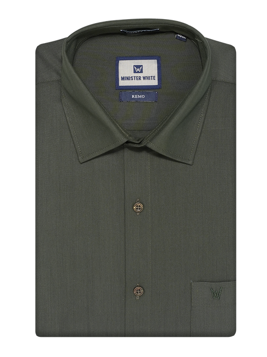 Mens Cotton Regular Fit Green Colour Shirt Remo