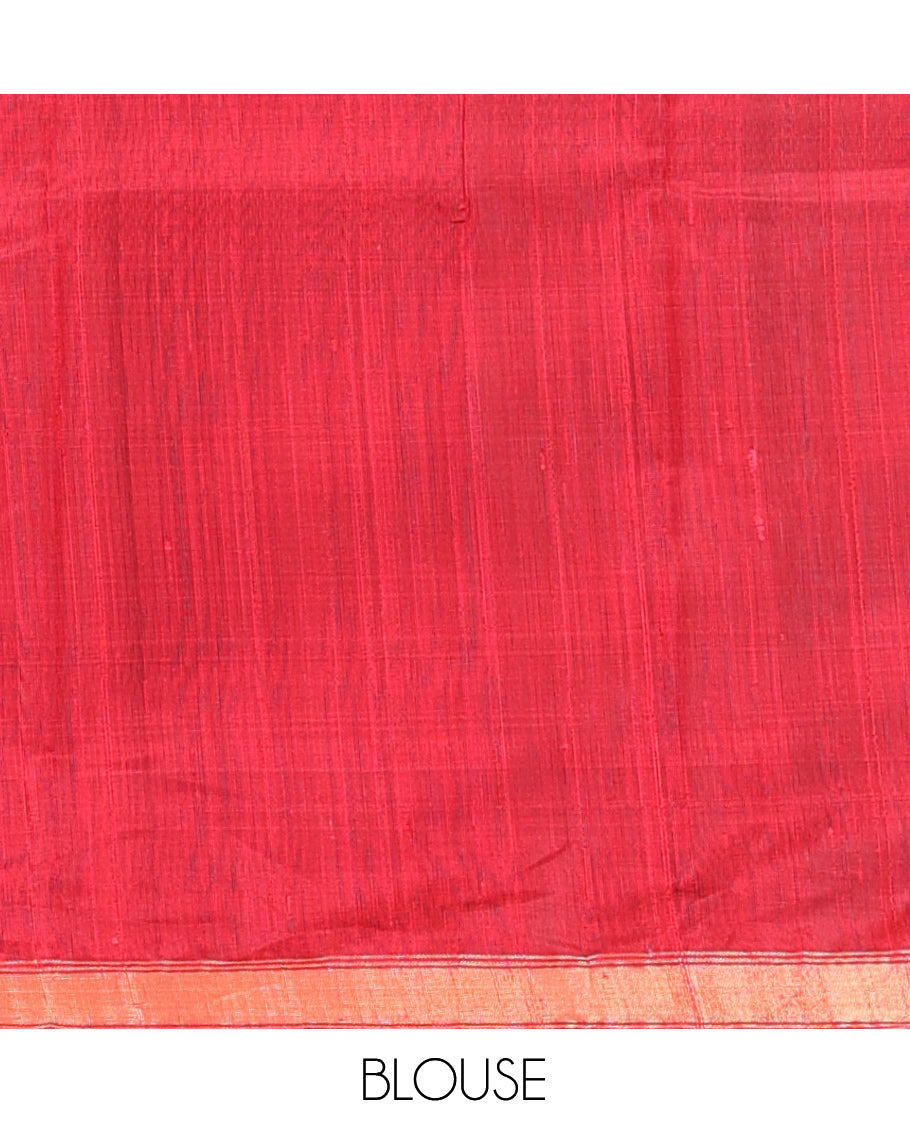Red Dupion Saree