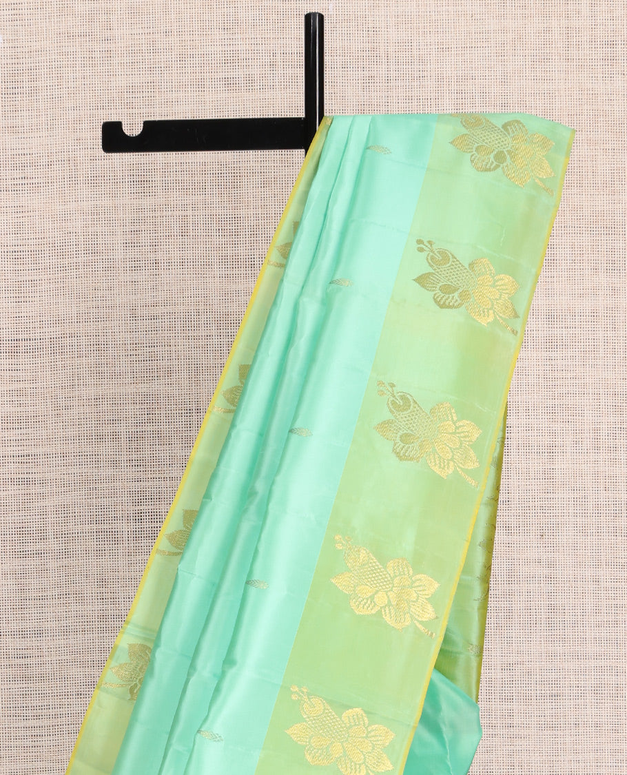 Turquoise Kanchipuram Silk Saree
