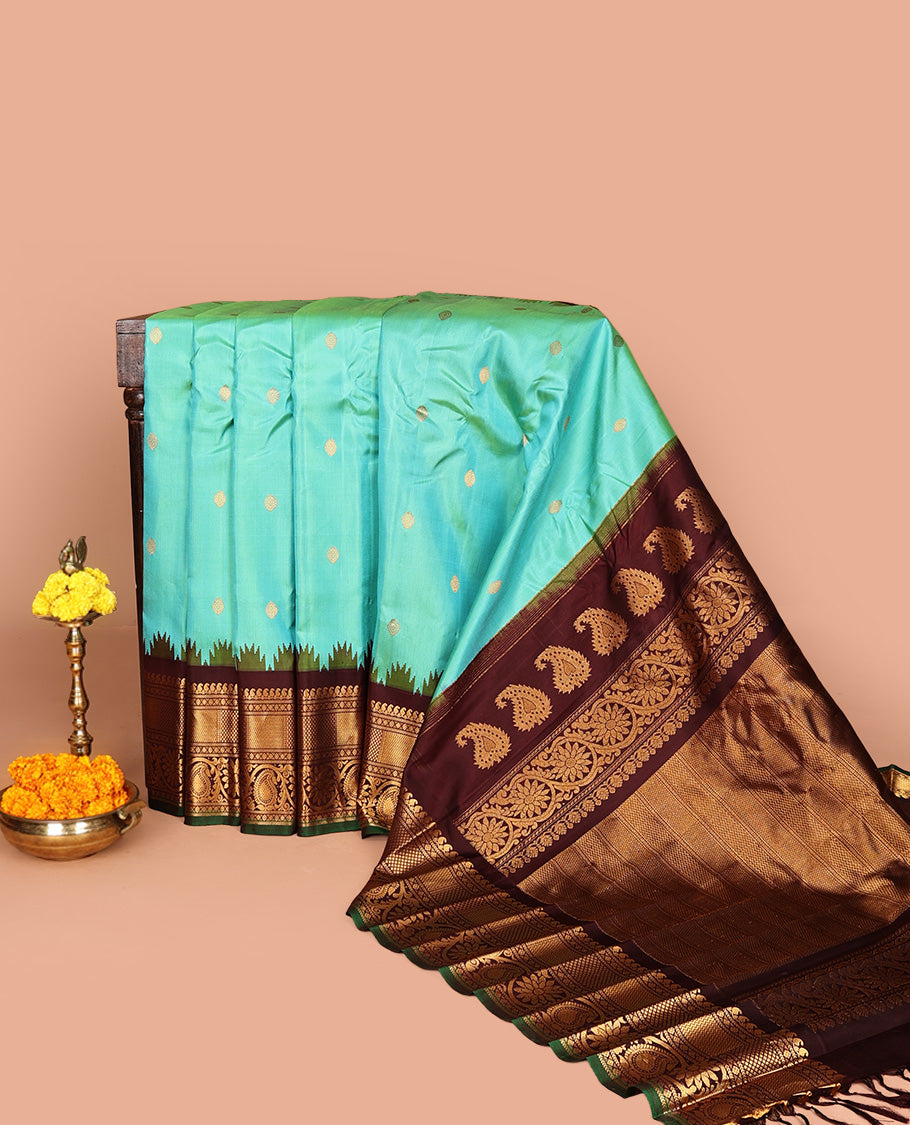 Blue Gadwal Silk Saree
