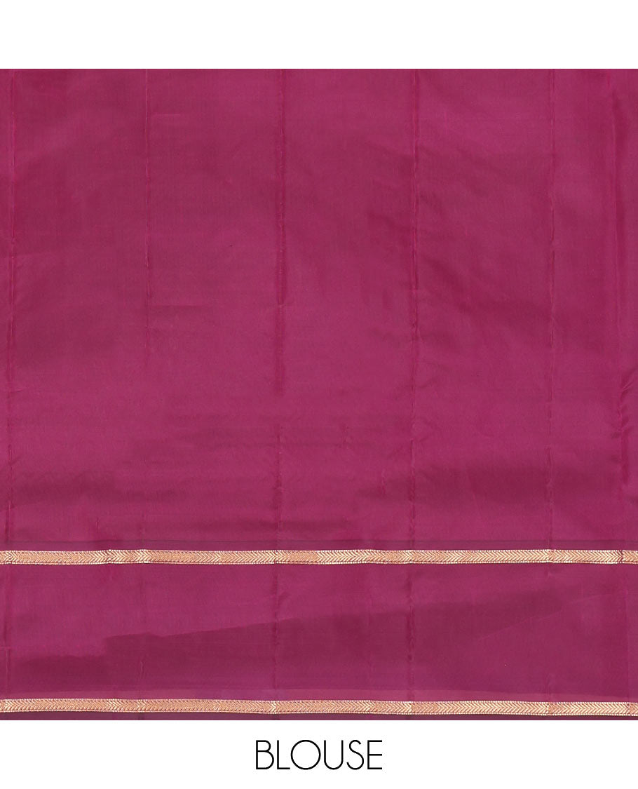 Red Vasundhara Lite Silk Mix Saree, Crafted with Zari Designs, a Contrast Traditional Zari Border, Grand Pallu, and a Contrast Blouse