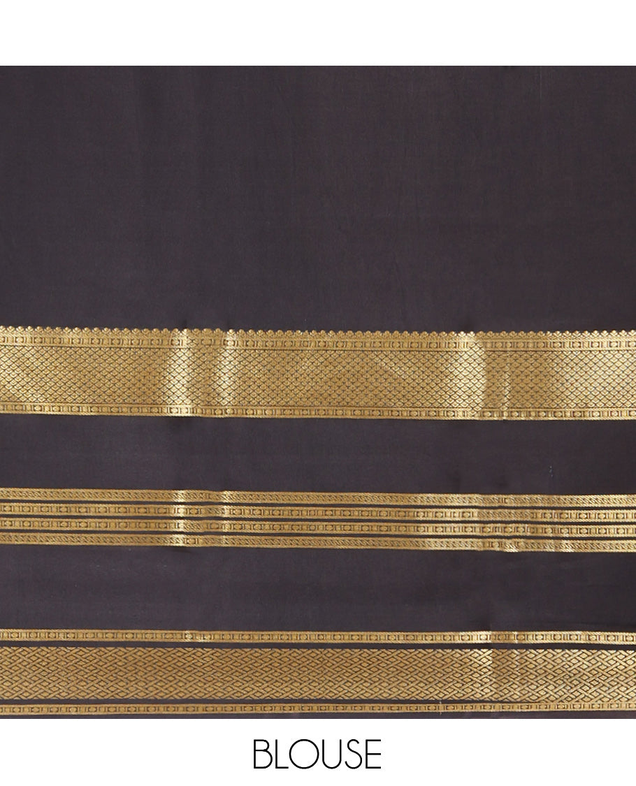 Grey Mysore Silk Saree