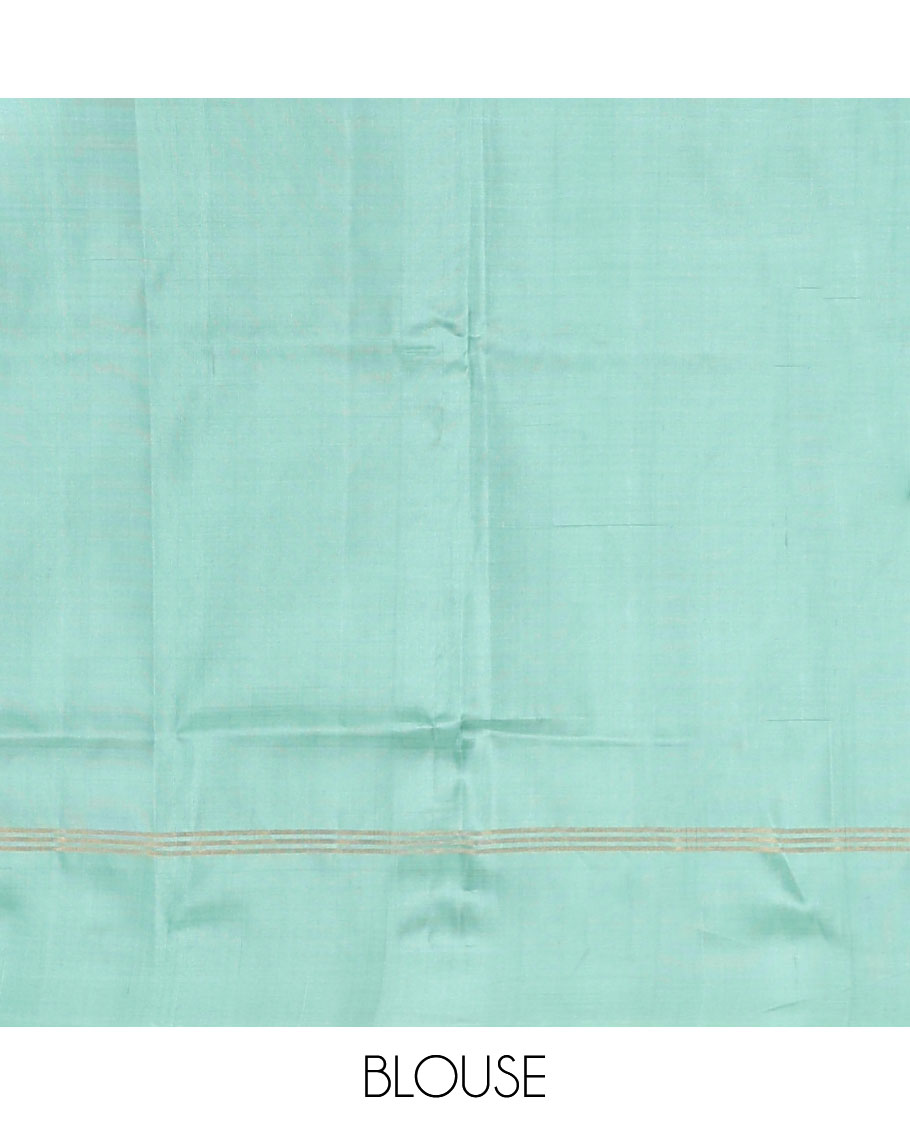 Pink floral buttas uppada silk saree with self-border & floral zari buttas pallu