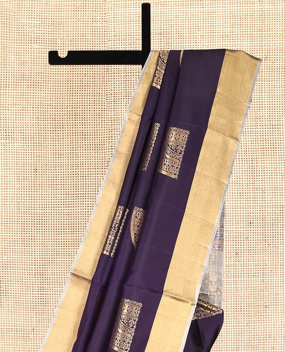 Blue Mayuri Lite Silk Mix Saree, Enriched with Zari Buttas, Contrast Bavanji Border, Contrast Intricate Pallu and a Contrast Blouse