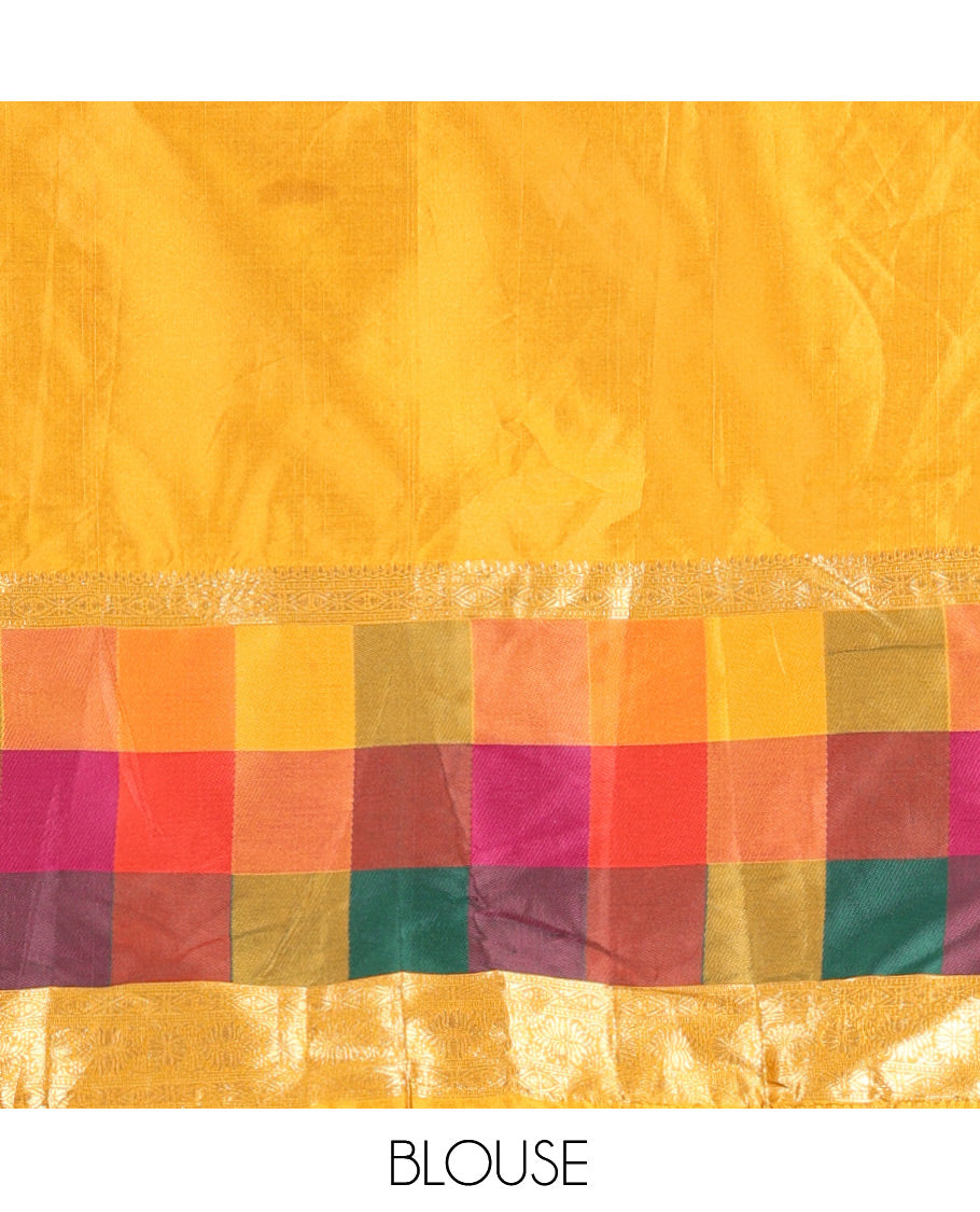 Mustard Semi-Silk Half-Saree