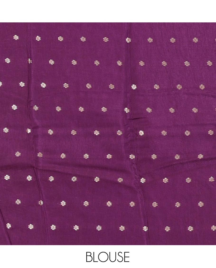 Onion Pink Plain Dola Silk Saree, Complemented by Contrast Rettai Pettu Ganda Berunda Motifs, Zari Border, Gleaming Zari Striped Pallu, and Paired with a Contrast Blouse