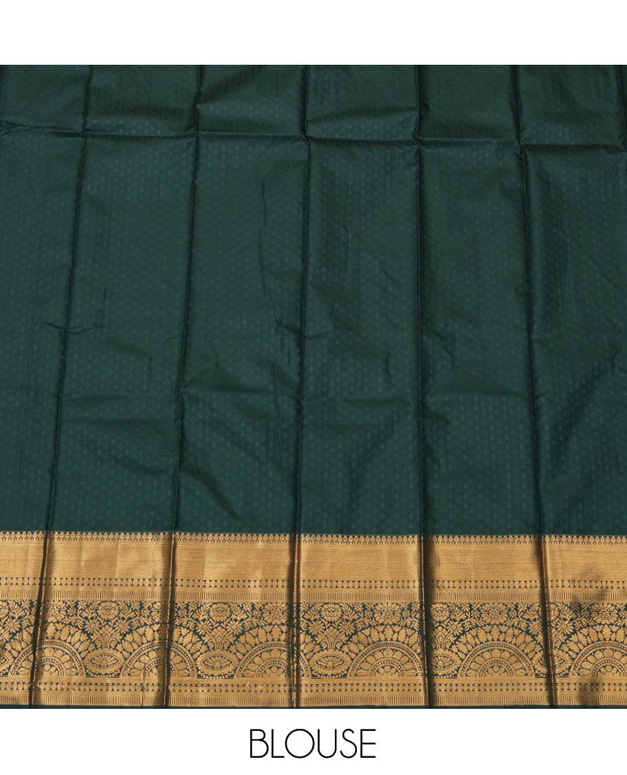 Pink Budget Silk Saree, Ornamented with Jacquard Design, Complemented by Contrast Traditional Zari Border, a Grand Pallu and a Contrast Blouse