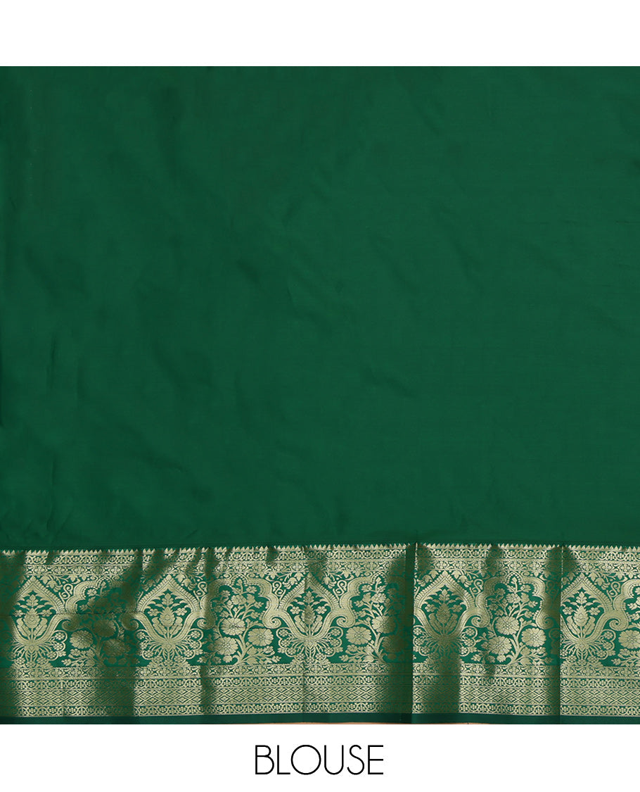 Red Art Silk Pavadai Material Set