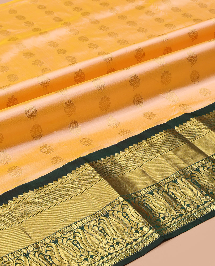 Peach Pure Silk Navarathna Pavadai Material