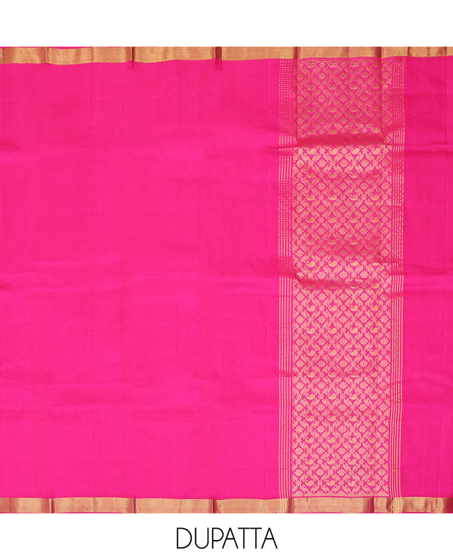 Cream Pure-Silk Half Saree