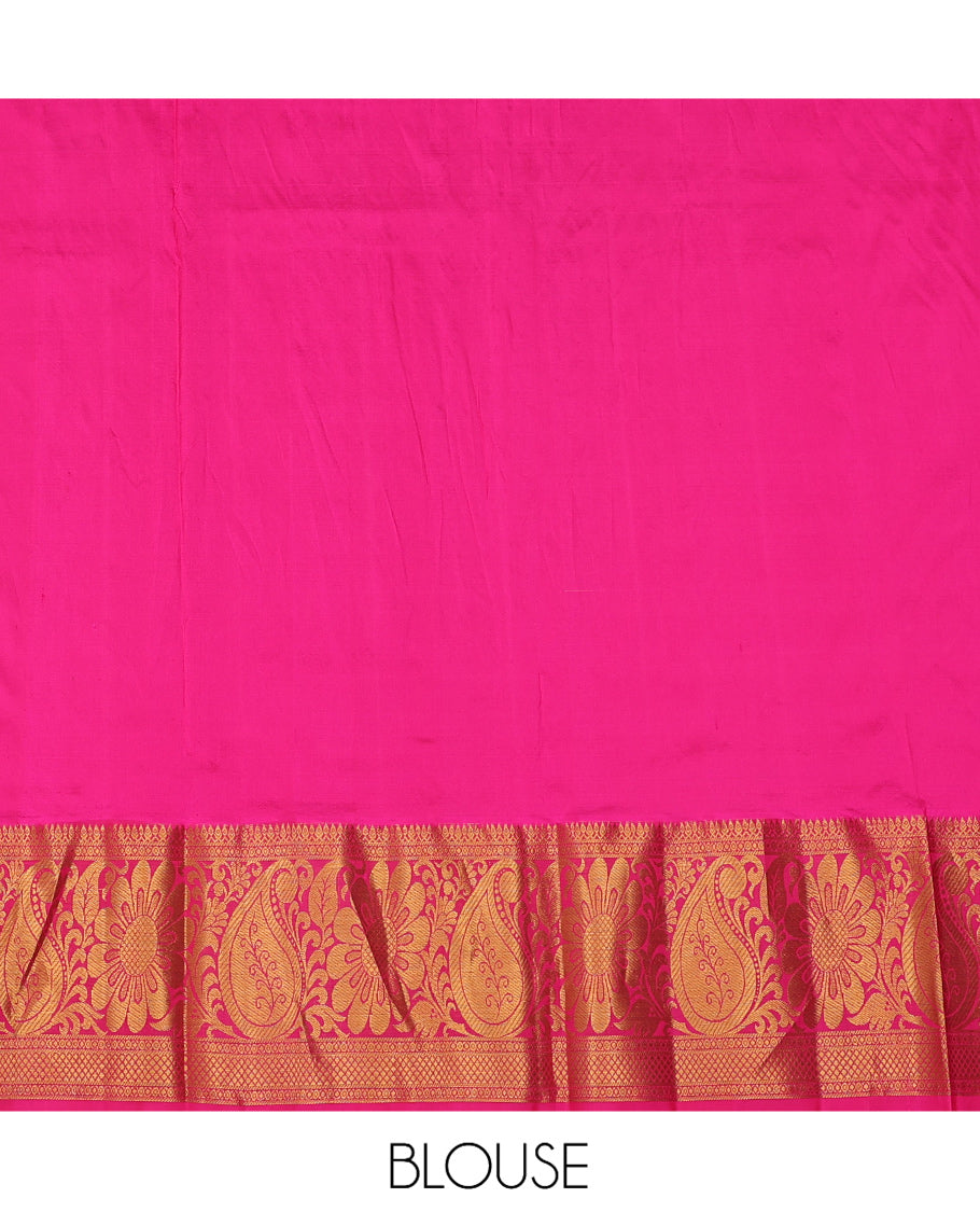 Cream Pure-Silk Half Saree