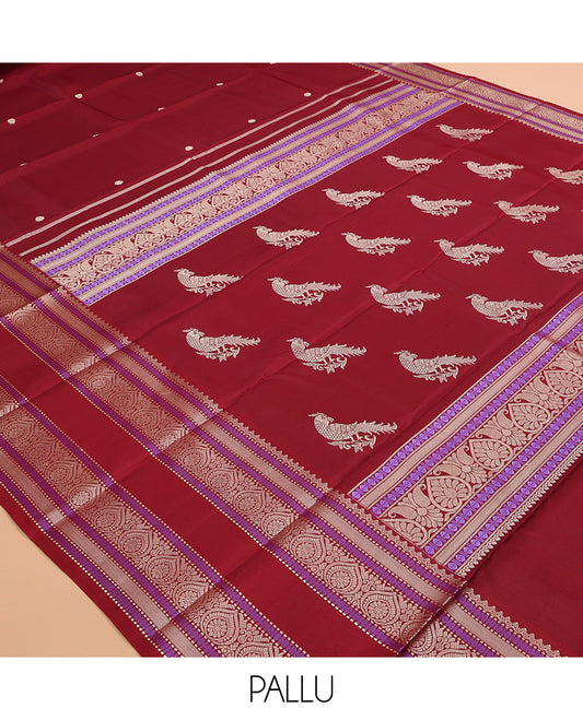 Red Kanchipuram Chettinad Saree