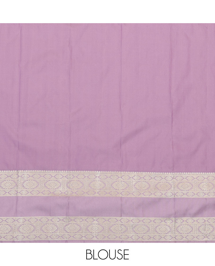 Maroon Budget Silk Saree Featuring a Zari Stripes and Zari Buttas, Highlighted by a Contrast Traditional Zari-Design Rettai Pettu Border, Pallu of Jaal Design, and Paired with a Contrast Blouse