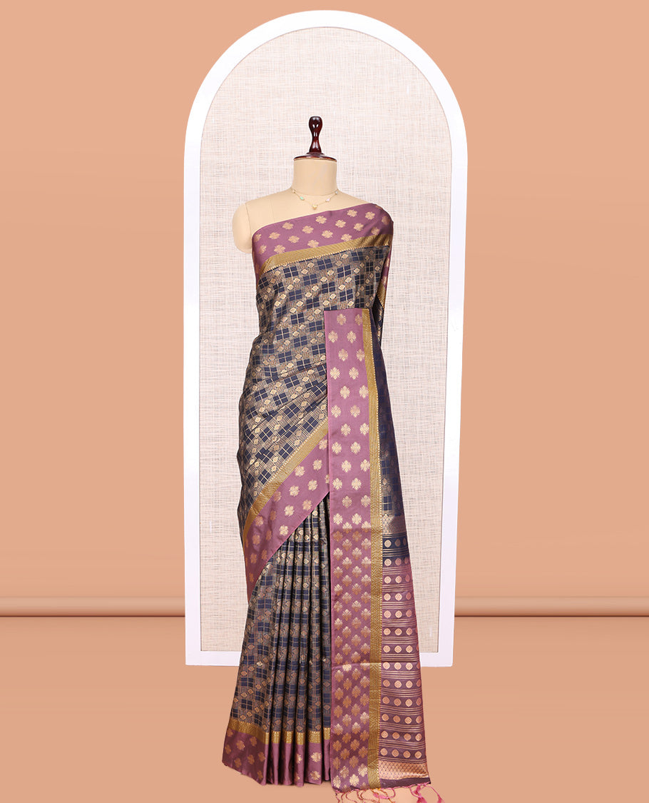 Blue Kamalam Design Budget Silk Saree