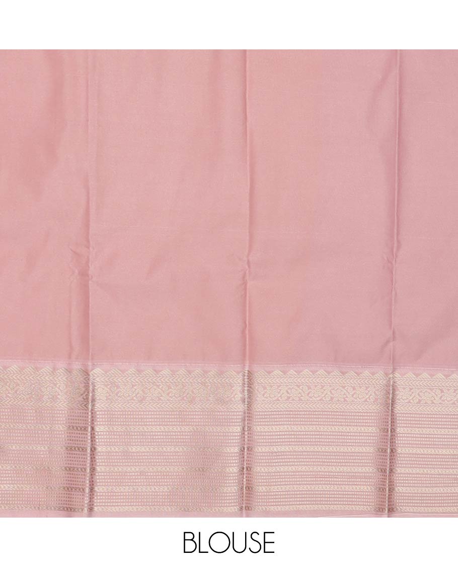 Brown zari buttas enclosed checked gift saree, contrast traditional zari border, and jaal pallu