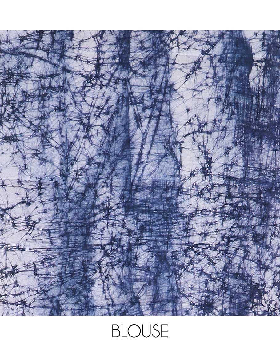 Blue batik printed sungudi cotton saree,  batik printed border, and intricate batik printed pallu