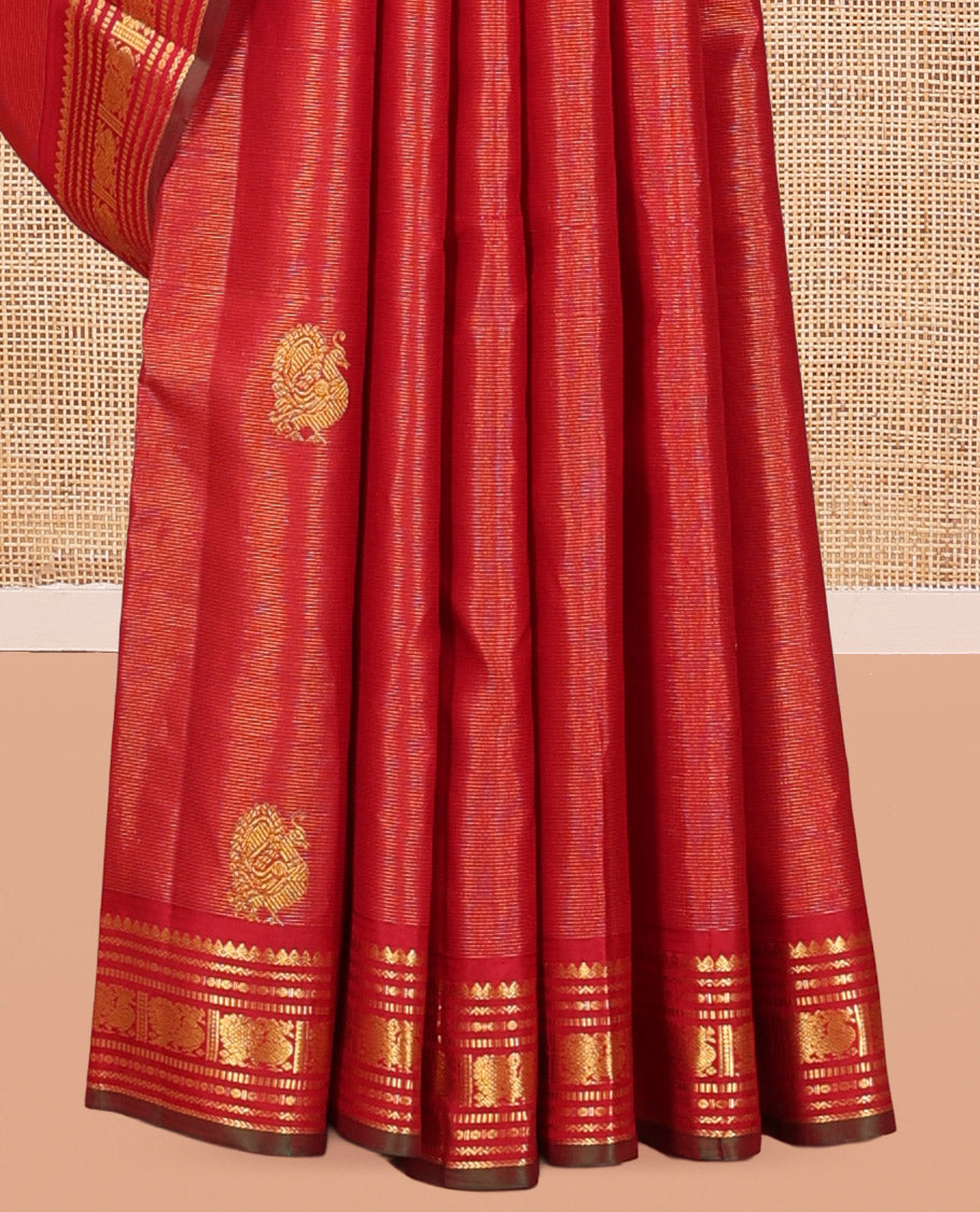 Red Butta Kanchipuram Silk Saree