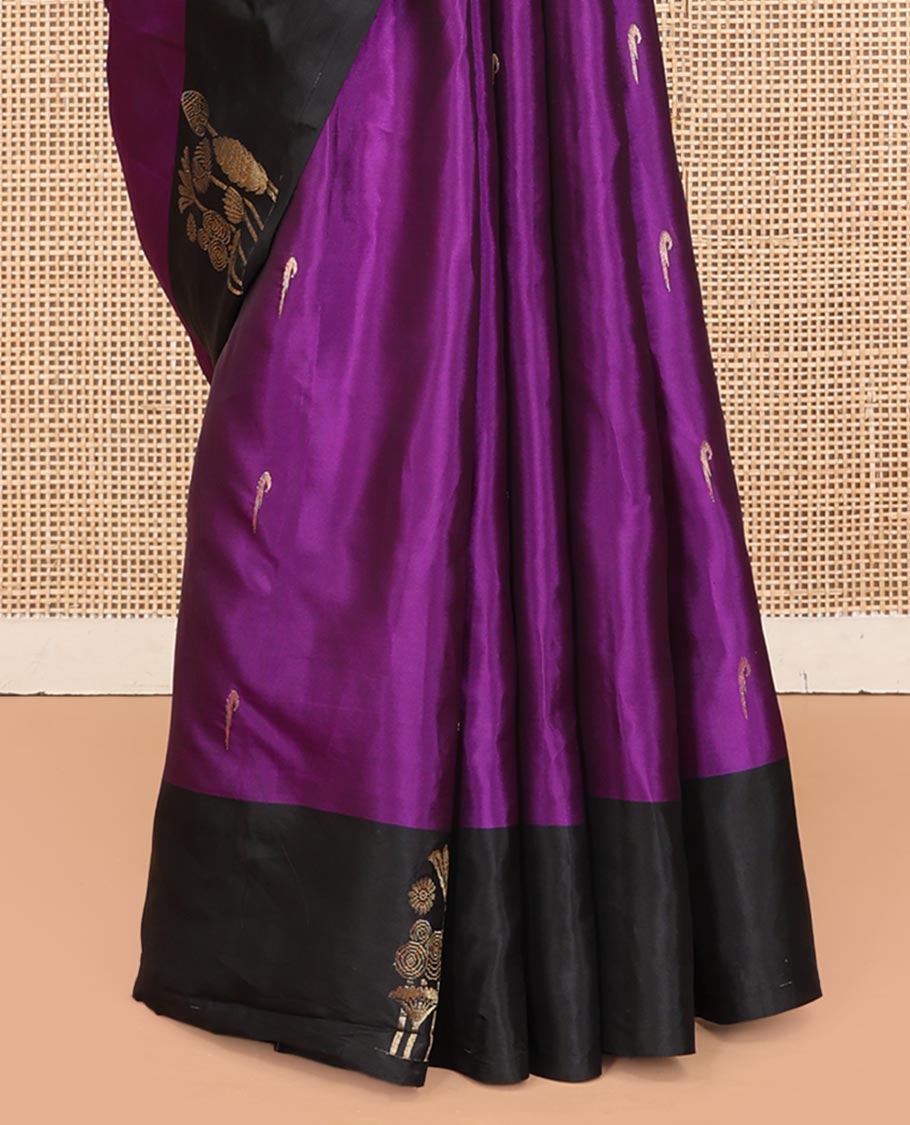 Vadamalli Buttas Vasundhara Lite Silk Mix Saree, a Contrast Zari Border, and a Contrast Blouse