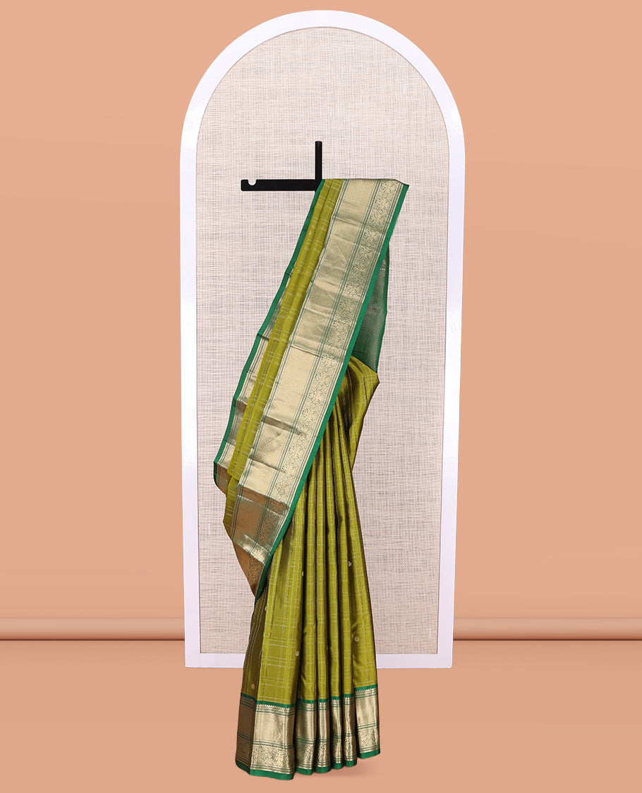 Green Contrast Checks Vasundhara Silk Saree