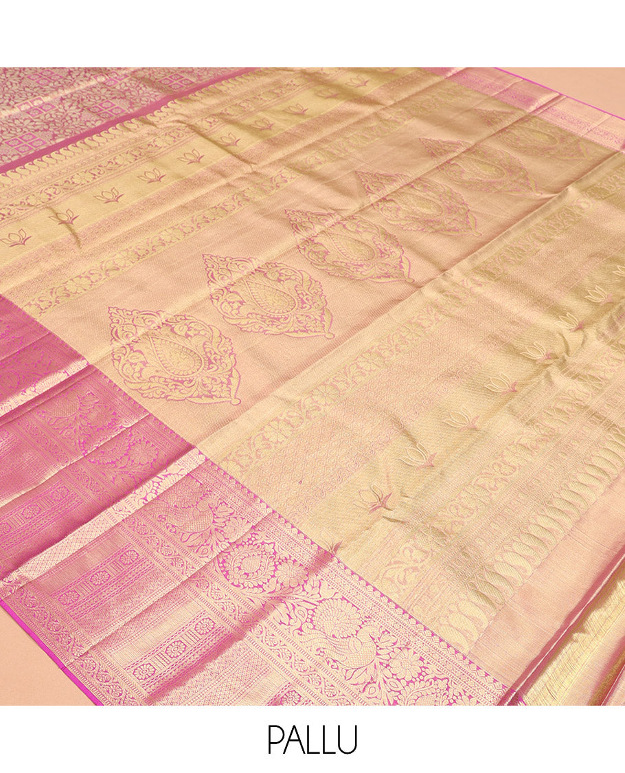 Pink Kanchipuram Tissue Silk Saree