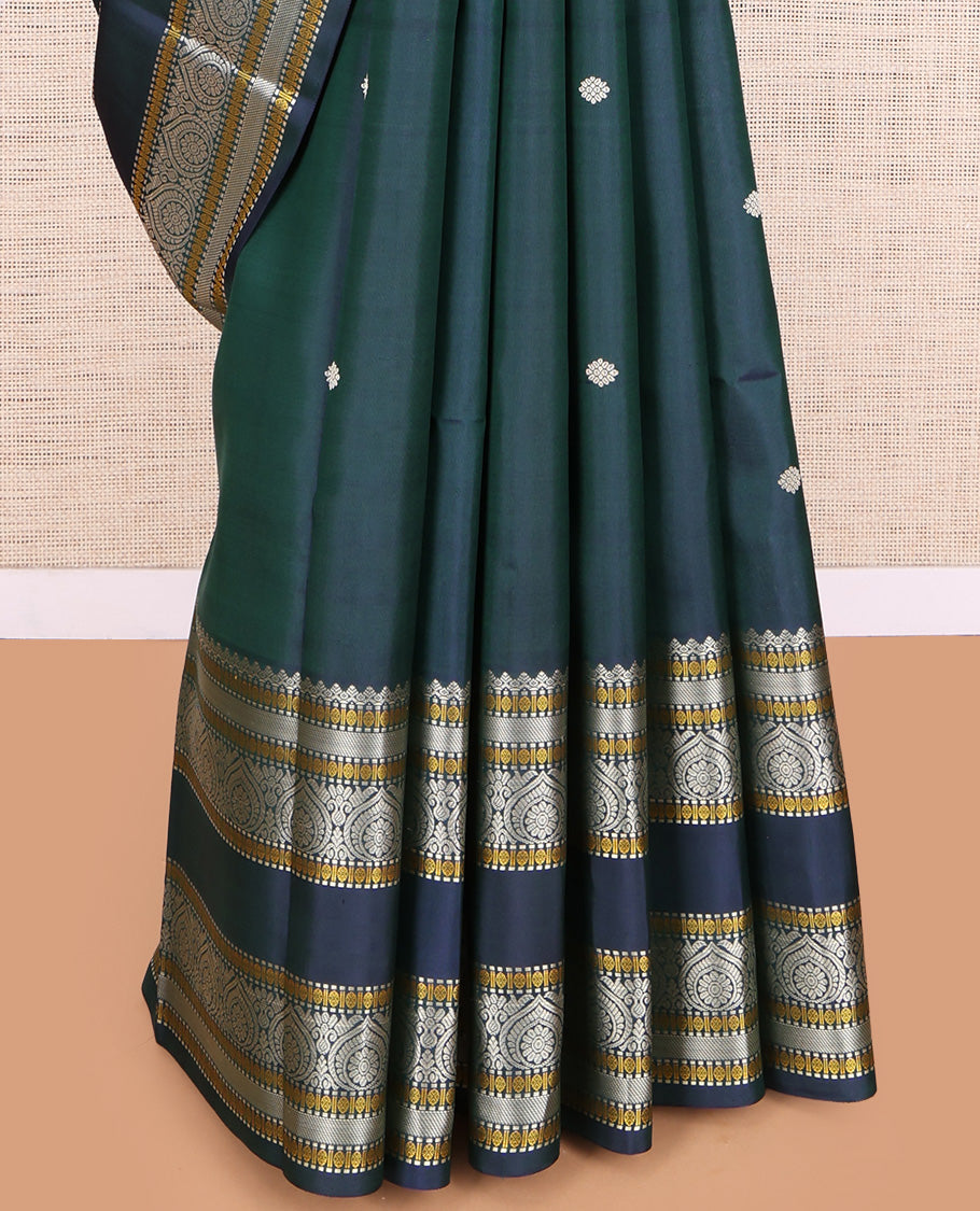 Blue Kanchipuram Chettinad Saree