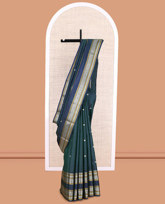 Blue Kanchipuram Chettinad Saree