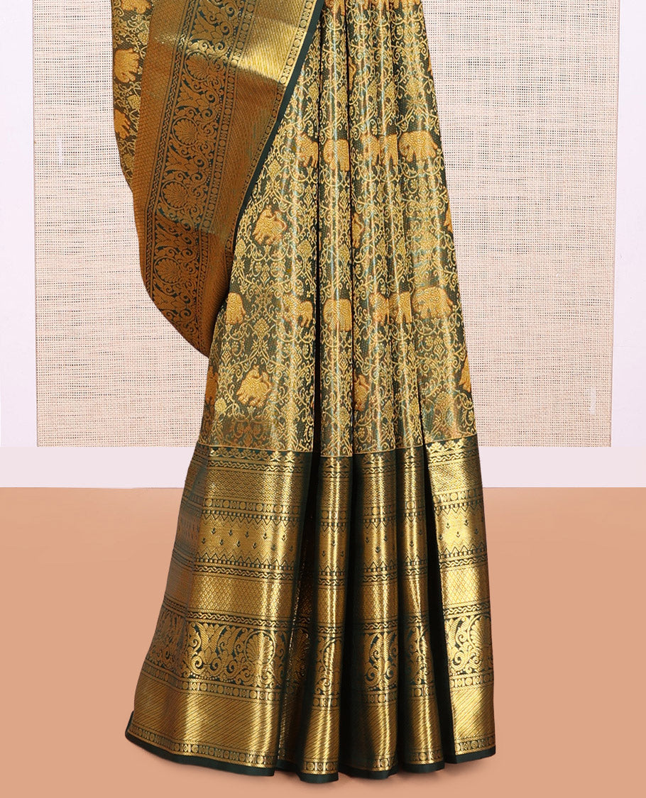 Green Kanchipuram Tissue Silk Saree