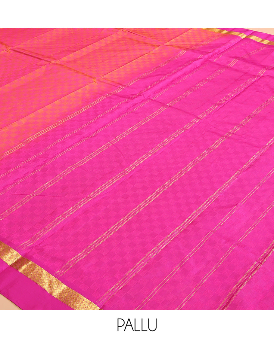 Pink Paiyaadi Kattam Kanchipuram Silk Saree