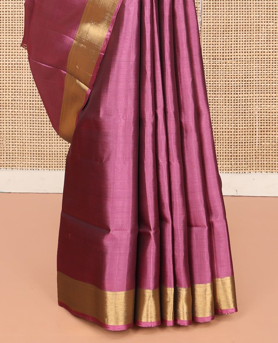 Pink Mayuri Lite Silk Mix Saree, Woven with Meena Buttas, a Zari Border, Contrast Intricate Pallu, and a Contrast Blouse
