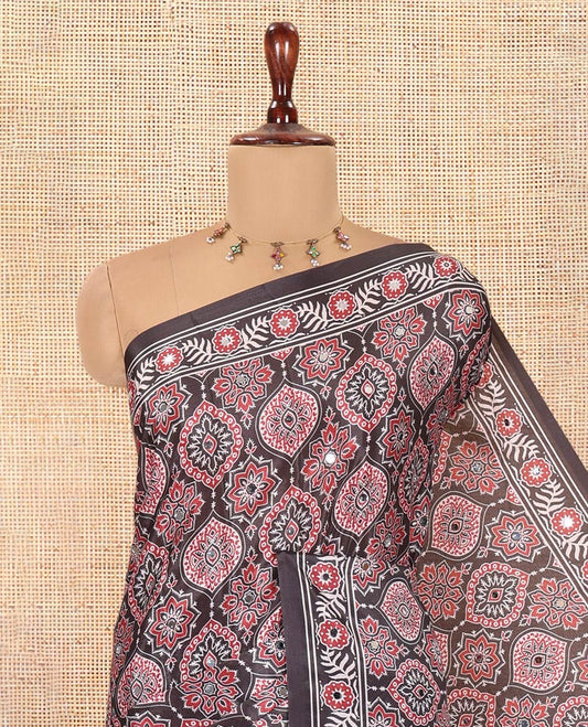 Black Satin Crepe Saree