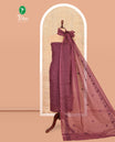 Light Wine Kota Chex Material Chudiddar, Floral Vine Embroidered Top, Santoon Bottom, Embroidered Dupatta