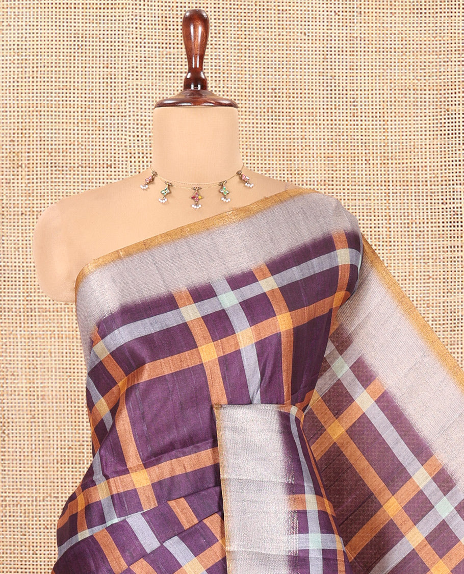 Brown Classic Fancy Tussar Silk Saree