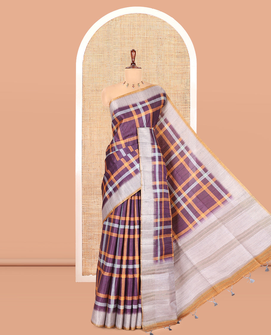 Brown Classic Fancy Tussar Silk Saree